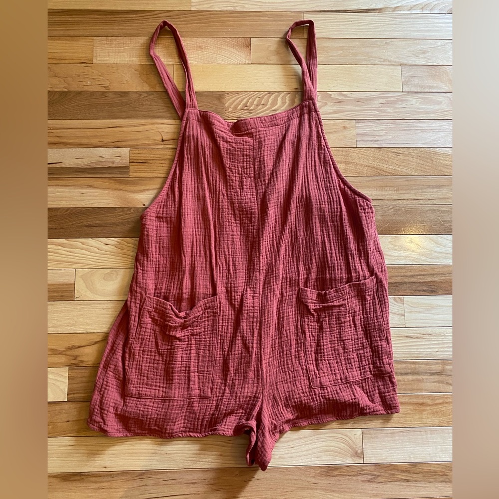 Coral Gauze cotton overall cover up